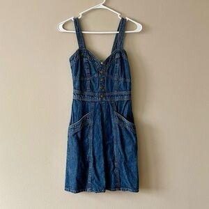 Japna Denim Bustier Style Mini Dress with Pockets Size Small
